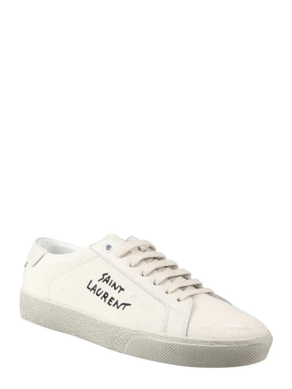 NEW SAINT LAURENT SL/06 Court Cotton Beige Sneakers Sz 38